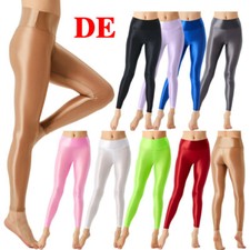 DE Damen Glänzend Strumpfhose Transparent Sports Stretch Hosen Tanzstrumpfhose