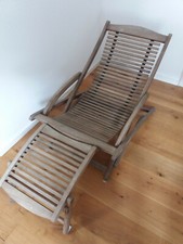 Liegestuhl Deckchair + abnehmbare Fußstütze Akazie