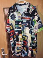 Hemd Neu Modern 80er Jahre Polyester Gr.5xl Leicht Kassetten