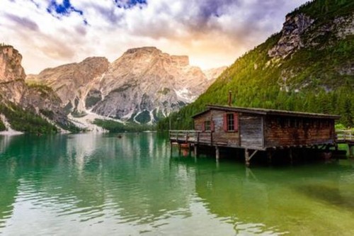 Wandbild lake braies auch als - wandbild:,