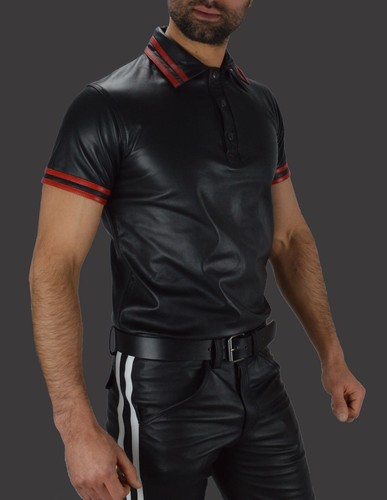 659 leder poloshirt - poloshirt, nappa