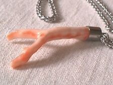 großer Korallen   Anhänger alte Ast Koralle  Engelshaut Lachs beige 10Gramm