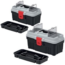 Werkzeugkasten Werkzeugkoffer Werkzeugkiste für Werkzeuge und Zubehör Schwarz