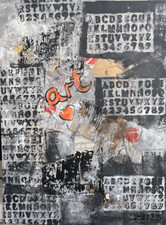 Acrylbild Streetart Modern Handsigniert Collage Leinwand Urbanart Unikat Orig.