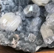 ✨ 4 Kilo Teakholz Schale + 2 Kilo EDELSTEIN TOP Apophyllit auf Chalcedon Druse