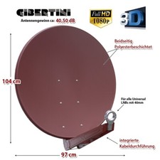 Gibertini Sat Antenne 100cm SE Profi Serie Sat Spiegel Schüssel Alu Ziegelrot