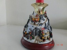 Thomas Kinkade Kerzenhalter "Winter Wunderland"  Dorf beleuchtete Häuser Sammler