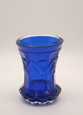 Ranftbecher, Becherglas,  innen blauer Unterfang, schöner Schliff, Biedermeier