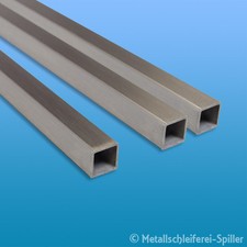 V2A Edelstahl Quadratrohr Vierkantrohr 15x15 bis 100x100 mm bis 1800 mm Länge