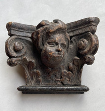 Antiker Barock Wand Engel Sanktusengel um 1800 Angel Putto Holz Figur Skulptur
