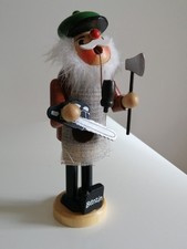 Erzgebirge Holz Räuchermann "Benzin" Holzfäller Figur - Vintage
