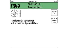 Reyher Scheibe DIN 7349 31 x68 x10 Stahl 100HV feuerverzinkt