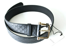 GUCCI GÜRTEL Ledergürtel UNISEX 281548 Gr. 90 schwarz gold