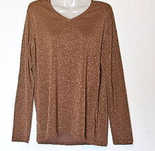 Glitzershirt braun-gold Gr