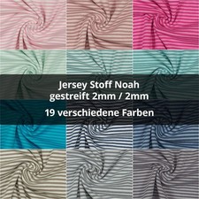 Jersey Stoff Noah garngefärbt, gestreift, 2mm Streifen (Meterware ab 0,50m)
