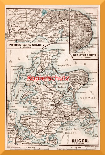 Rügen original landkarte von - +original,
