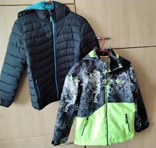 2x Winterjacke Jacke für Kinder Jungen Größe 140 schwarz grün guter Zustand