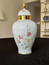 DECKELVASE 35,5 cm Hoch VOHENSTRAUSS Joh. Seltmann Germany Blumen Goldränder TOP