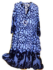 Wundervolles Maxikleid 38-42/44 Kleid Giraffe Damen Tunikakleid Hängerchen Italy