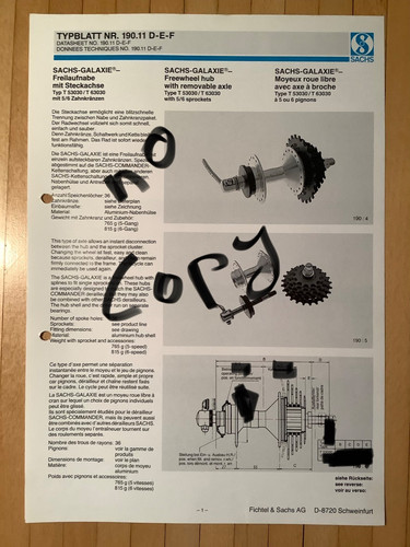 Fichtel sachs typblatt - &,