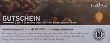 Greenfee Gutschein 2:1