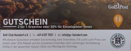 Greenfee gutschein 1 - greenfee,