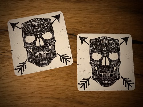 Skull aufkleber outlaw - 2x,