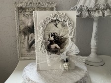 SHABBY Chic Antikoptik Deko Vintage Buch Bild Weihnachten Engel Landhaus Stern⚜️