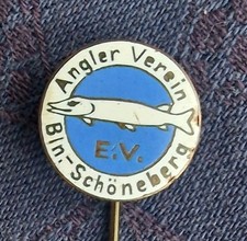 Anstecknadel Porzellan Vorkrieg Angler-Verein Berlin-Schöneberg