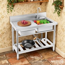 Einzelbecken-Spülbecken Waschbecken Linke Schublade Gastronomie-Spültische