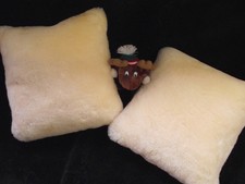 Echt Lammfellkissen, natur, beiseitig Lammfell, Dekokissen, Kuschelkissen 38x38