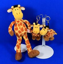 3x NICI GIRAFFE Wild friends Plüsch gelb braun Schlüsselanhänger 29 + 10 + 9 cm