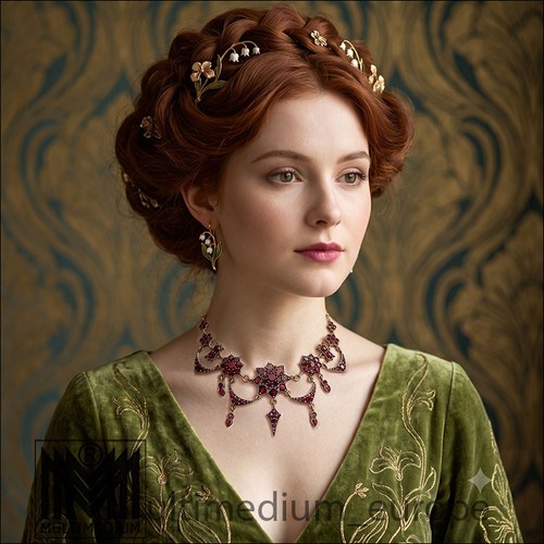 Granat collier halskette - granat,