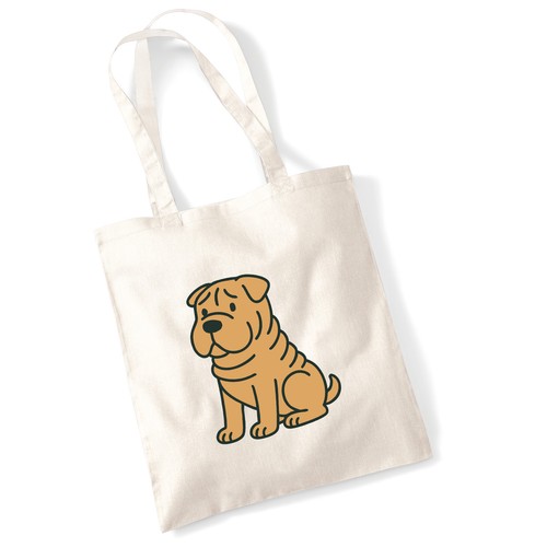 Jutebeutel shar pei comic - shar,
