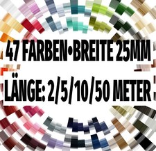 Gurtband 25mm (2,5cm) 2/5/10/50m Taschenband Hundehalsband Tachengurt 47 Farben