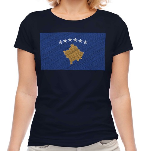 Kosovo scribble flag damen - kosovo,