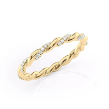 18 K Gelbgold 0,15 Kt Lab Created Rundschliff Verlobungsband 2,5 mm