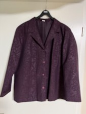 Edler Damenkostüm Rock + Blazer in dunkellila, Gr. 52, NEU