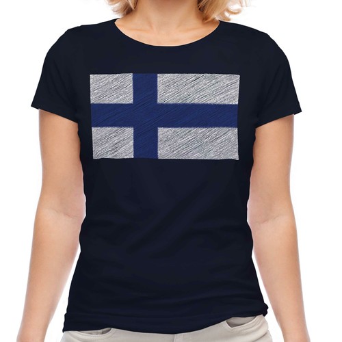 Finnland scribble flag damen - finnland,