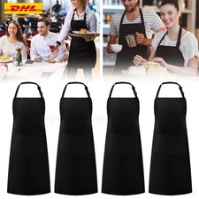 4pc Unisex Gastro Schürze Kochschürze Latzschürze Vorbinder Kellner Grillschürze