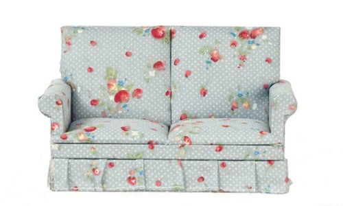 Puppenhaus blau grau chintz - blau,