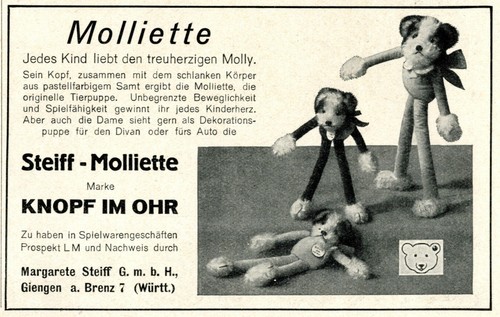 Steiff molliette reklame von - steiff,