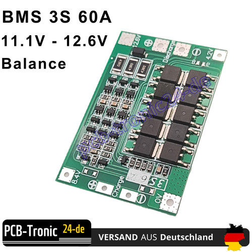 Bms 60a 6v balance - 3s,