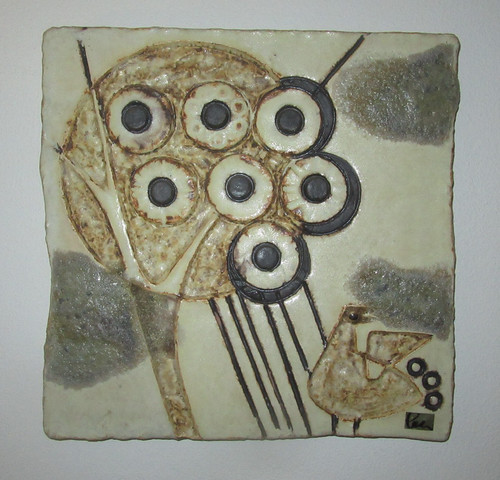 Wandkeramik mit taube - mit,
