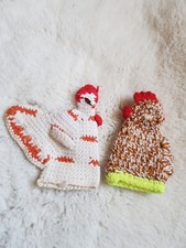 Häkel Strick DIY Eierwärmer Wolle Stretch Huhn Ostern Hühner 11x14 12x8