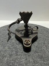 alte Froschlampe Grubenlampe Messing Lampe Bergbau Pütt Bergmann Öllampe HF