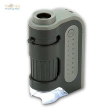 Taschenmikroskop 60x - 120x, mit LED-Licht, Mini Mikroskop tragbar, Taschenlupe
