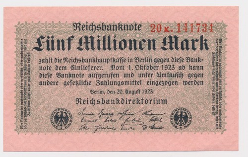 Reichsbanknoten millionen - 5,