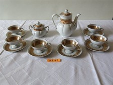 Oscar Schlegelmilch Porzellan Mocca Service Kaffeeservice 14 tlg. GOLD appricot