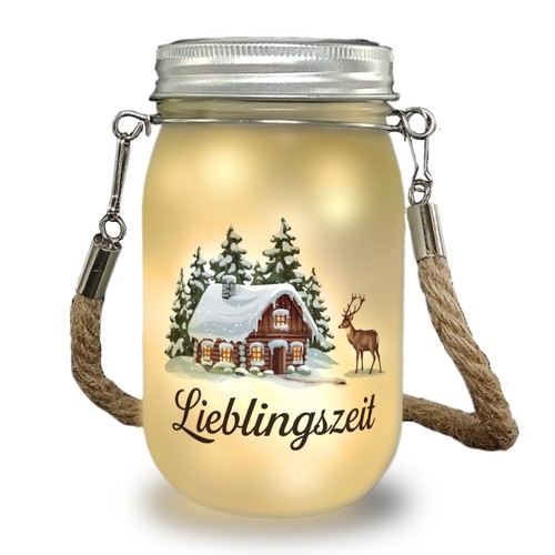 Holzhütte mit rentier - mit,